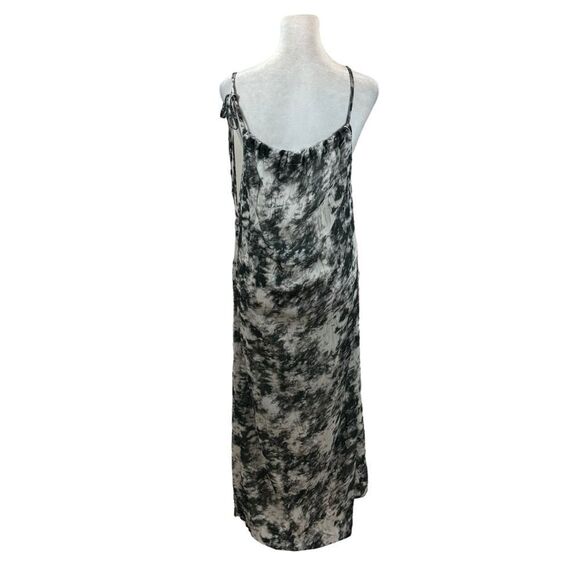 Ladies The Open Brand Black and White Tie Dye Long Button Front Swim Cover Up - Picture 8 of 13